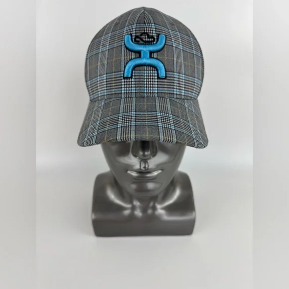 HOOey Plaid Baseball Hat/Cap, Embroidered Logo, Unisex Size S/M - Picture 3 of 11